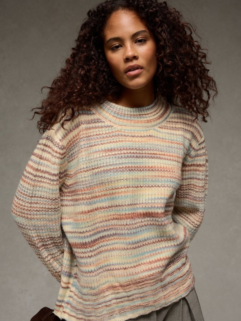 AE Oversized Faux Mohair Wide Cuff Sweater